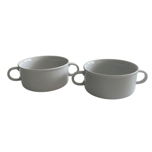 White Bohemia Carlsbad Czechoslovakia Fine de Boheme Double Handled Soup Bowls 2 - Picture 1 of 4